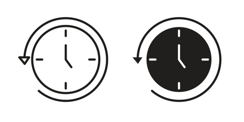 Rewind time icon outline vector Thin line. flat vector simple elements.