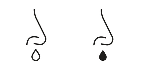 Runny nose icon outline vector Thin line. flat vector simple elements.