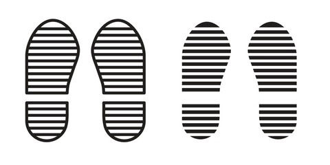 Shoe print icon outline vector Thin line. flat vector simple elements.
