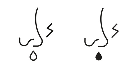 Stuffy nose icon outline vector Thin line. flat vector simple elements.