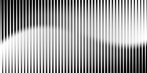 Abstract art geometric background with vertical lines. Optical illusion with waves and transition.