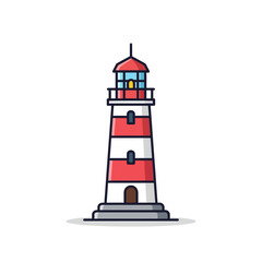 Iconic Lighthouse Illustration, Serene Ocean Setting, Graphic Design