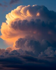 Majestic cloud above the mountain at sunset