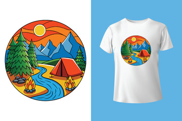 Camping and Adventure T-shirt design, Camper tshirt and mauntain t-shirts designs
