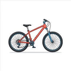 Fototapeta premium Action-Packed Mountain Biking Adventure, Bicycle, Trails, Digital Illustration, Outdoor, Side View, Thrill of Riding