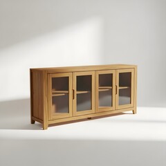 Fototapeta premium Classic Glass Door Wooden Cabinet