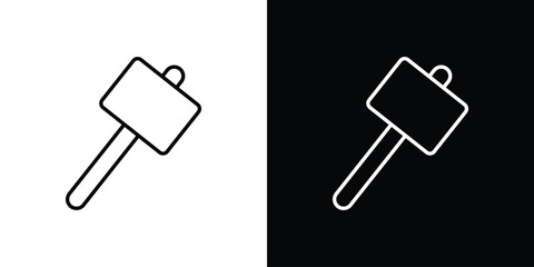 Wooden mallet icon vectors - high quality black style vector icons