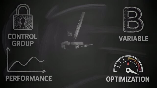 A/B Testing Explained on Chalkboard: Strategy for Data-Driven Decisions