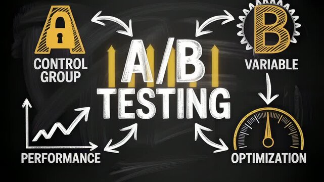 A/B Testing Explained on Chalkboard: Strategy for Data-Driven Decisions