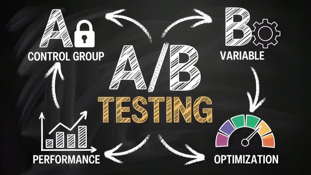 A/B Testing Explained on Chalkboard: Strategy for Data-Driven Decisions