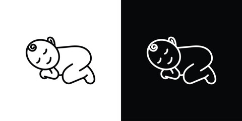 Sleeping baby icon vectors - high quality black style vector icons