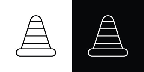 Road cone icon vectors - high quality black style vector icons