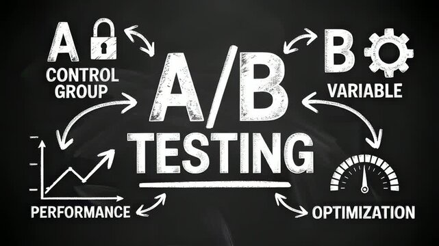 A/B Testing Explained on Chalkboard: Strategy for Data-Driven Decisions