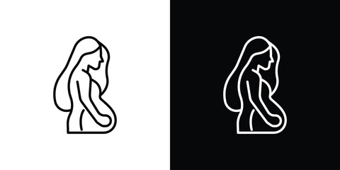 Pregnant woman icon vectors - high quality black style vector icons