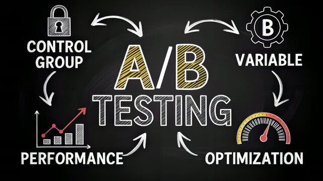 A/B Testing Explained on Chalkboard: Strategy for Data-Driven Decisions