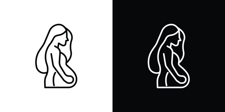 Pregnant woman icon vectors - high quality black style vector icons