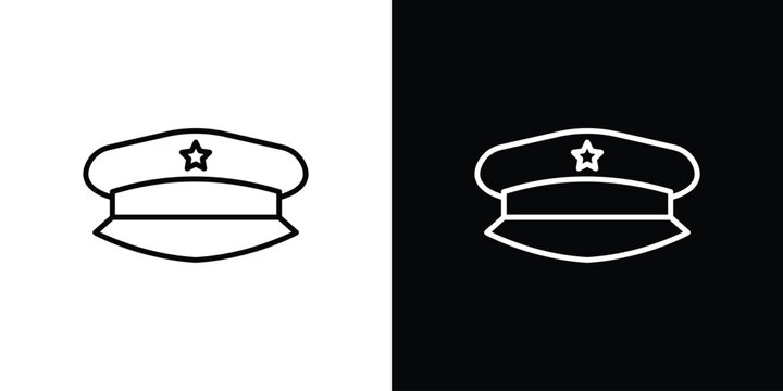 Police cap icon vectors - high quality black style vector icons