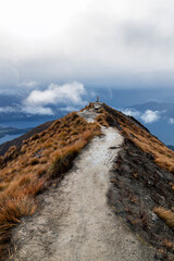 Roy's Peak lookout on a cloudy winter day