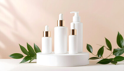 Organic Skincare Bottles on Display