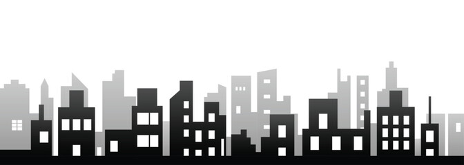 Fototapeta premium Vector Skyline Building Silhouette Background