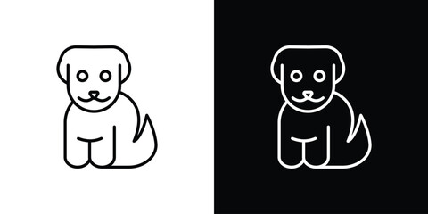 Little puppy icon vectors - high quality black style vector icons