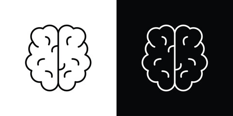 Human brain icon vectors - high quality black style vector icons
