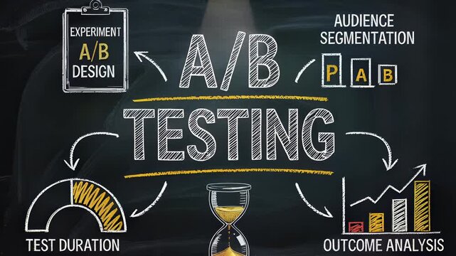 A/B Testing Explained on Chalkboard: Strategy for Data-Driven Decisions