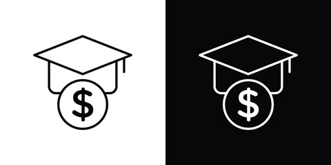 Education cost icon vectors - high quality black style vector icons
