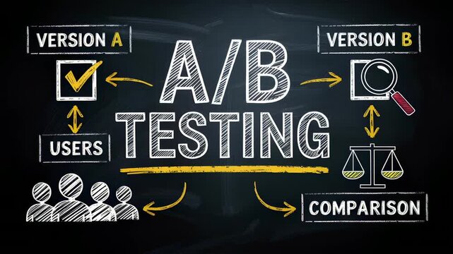 A/B Testing Explained on Chalkboard: Strategy for Data-Driven Decisions