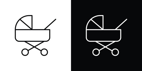 Baby carriage icon vectors - high quality black style vector icons