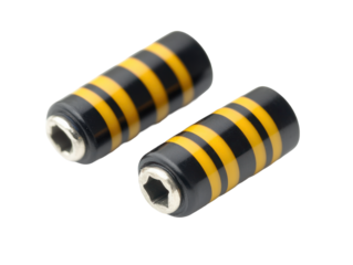 Hexagonal Metal Tubes with Yellow Stripes