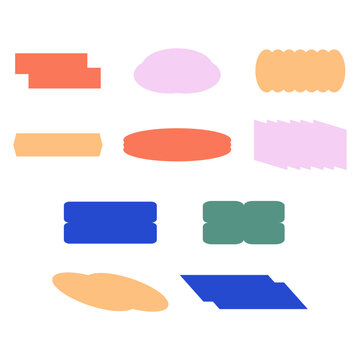 Minimalist Geometric Shapes Simple Set Illustration in Trendy Color Palette