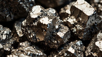 Photorealistic Macro of Raw Nickel Ore on White Background – Shiny Metallic Texture, Jagged Edges, and Geological Detail