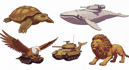 Obraz premium Cartoon animals illustration