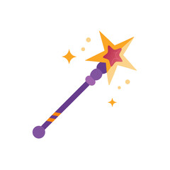 vector illustration of a magic wand with stars