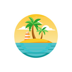 Obraz premium tropical island with palm tree