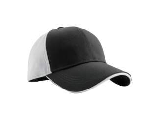 Dark gray and white baseball cap with curved brim headwear accessory, Png Transparent, Isolated on White
