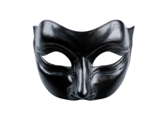 Gleaming black masquerade mask metallic ornate, Png Transparent, Isolated on White