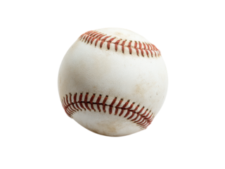 White baseball with red stitching on black background sport game, Png Transparent, Isolated on White