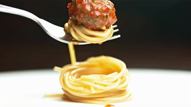 spaghetti on fork