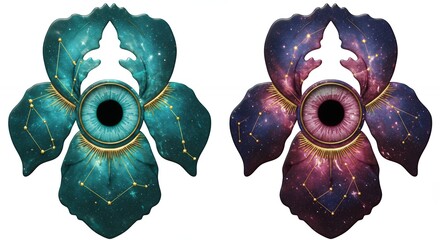 Abstract floral eye designs