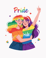 Celebrating Love and Diversity Two Happy People Embracing Together