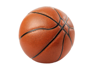 Textured orange basketball with black lines on black background sport game, Png Transparent, Isolated on White