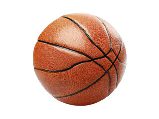 Fototapeta premium Orange basketball textured sphere with black lines brown sport, Png Transparent, Isolated on White