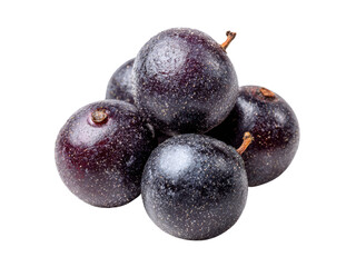 Obraz premium Dark purple berries with speckled texture acai fruit, Png Transparent, Isolated on White