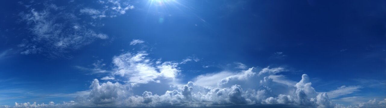 Vibrant cloudscape over ocean hdr 360 degree panoramic view serene nature environment