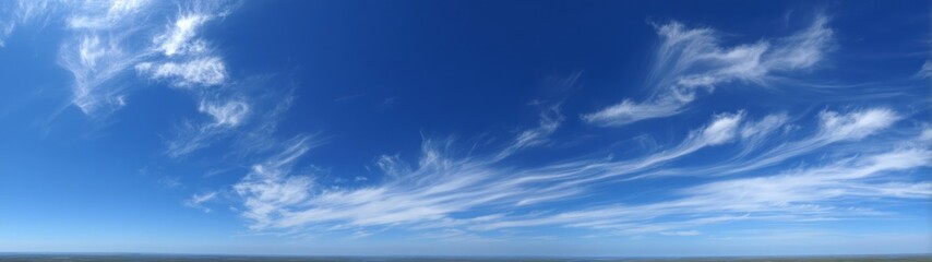 Obraz premium Stunning hdr panoramic sky view of cloudy blue skies in nature 360 degrees landscape photography