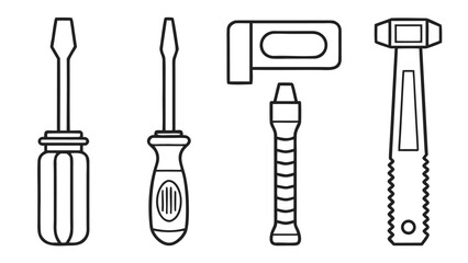 Carpentry tool icons Silhouette set Collection of vintage woodworking tools and equipment illustrations