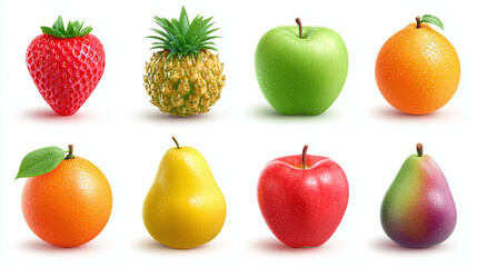 Fruits 3D icon set