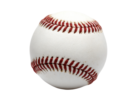 White baseball with red stitching isolated on black sport game, Png Transparent, Isolated on White